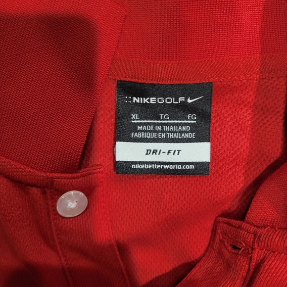 Nike Golf Men's Red Dri-Fit Polo - Picture 3 of 4